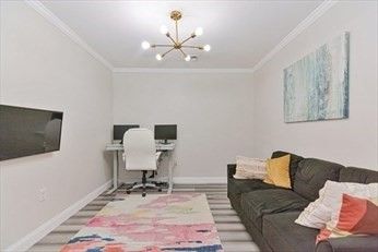 Home Office, Interior, Pendant Lights, Wood Texture Flooring