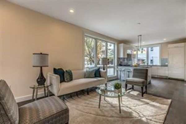 Interior, Living room, Pendant Lights, Recessed Lighting, Wood Texture Flooring