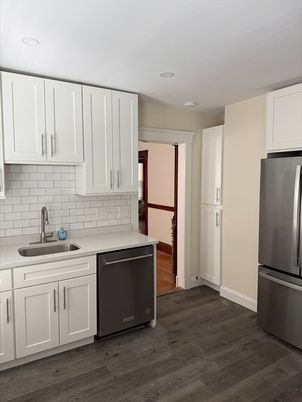 Interior, Kitchen, Recessed Lighting, Wood Texture Flooring