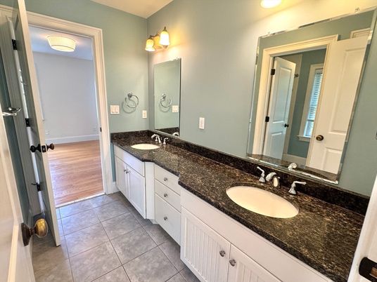 Bathroom, Dual Sink Vanities, Interior, Wood Texture Flooring