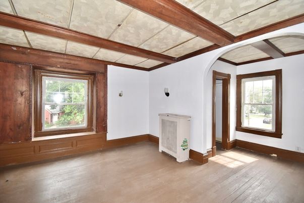 Empty room, Interior, Wooden Beams, Wood Texture Flooring