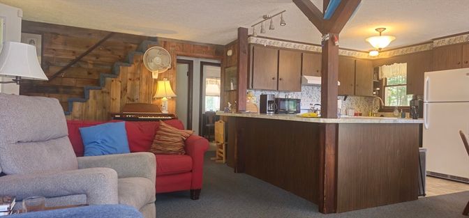 Interior, Kitchen, Living room, Wooden Walls
