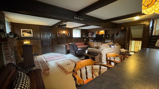 Interior, Living room, Pendant Lights, Wooden Walls