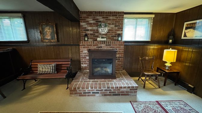 Fireplace, Interior, Stone Walls, Wooden Walls