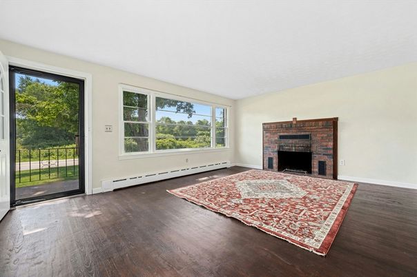 Empty room, Fireplace, Interior, Wood Texture Flooring