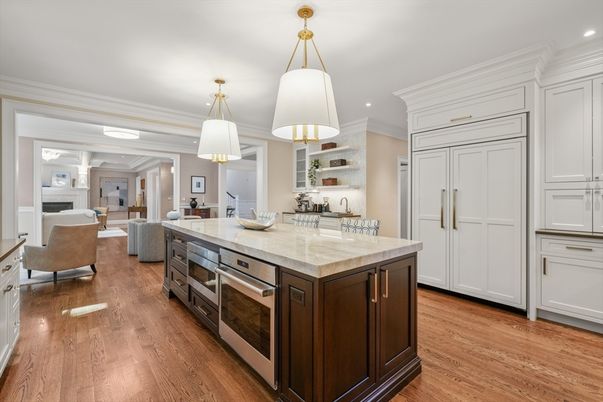 Interior, Kitchen, Living room, Pendant Lights, Recessed Lighting, Stainless Steel Appliances, Wood Texture Flooring