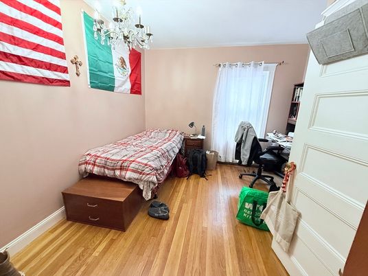Bedroom, Chandelier, Interior, Wood Texture Flooring