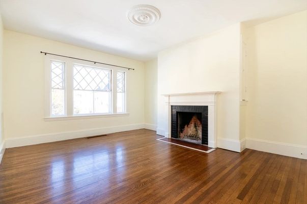 Empty room, Fireplace, Interior, Wood Texture Flooring