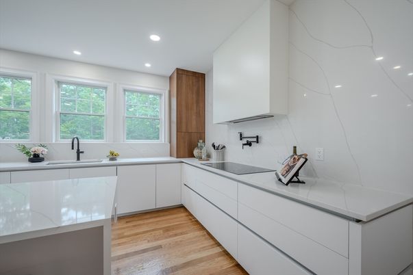 Interior, Kitchen, Recessed Lighting, Wood Texture Flooring