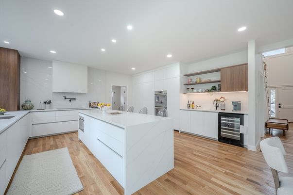 Interior, Kitchen, Recessed Lighting, Wood Texture Flooring
