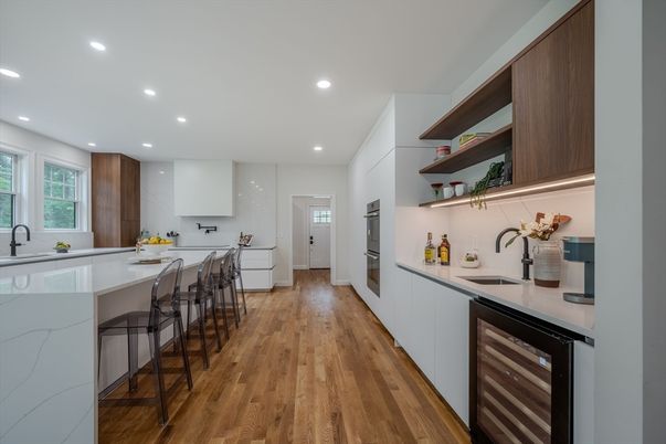 Interior, Kitchen, Recessed Lighting, Wood Texture Flooring