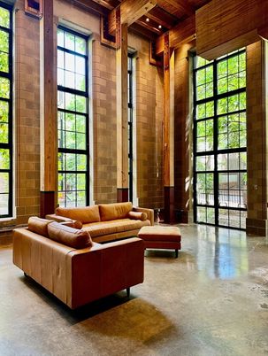 Interior, Living room, Recessed Lighting, Stone Walls