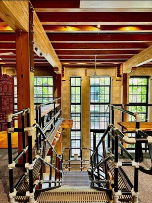 Fitness Equipment, Interior, Wooden Beams