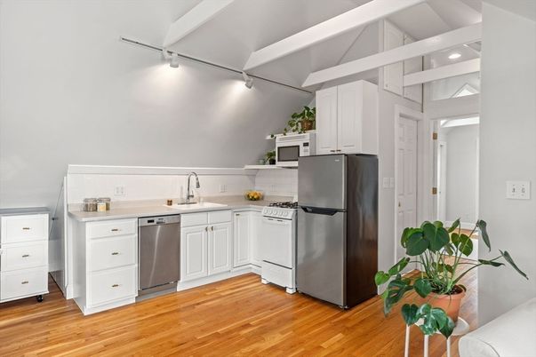 Interior, Kitchen, Stainless Steel Appliances, Wood Texture Flooring