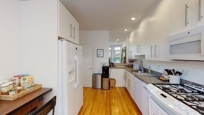Interior, Kitchen, Recessed Lighting, Wood Texture Flooring