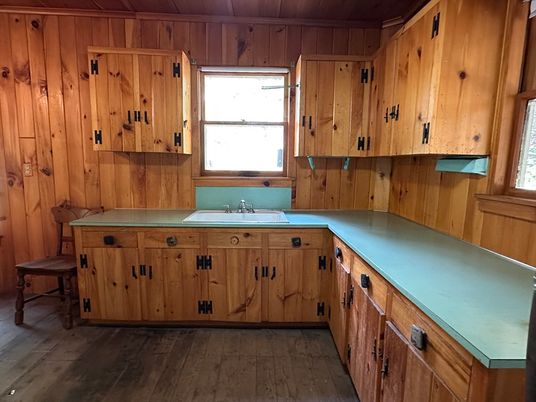 Interior, Kitchen, Wood Texture Flooring, Wooden Walls