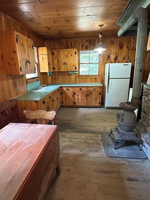 Interior, Kitchen, Wooden Ceilings, Wood Texture Flooring, Wooden Walls