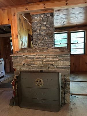 Fireplace, Interior, Wooden Walls