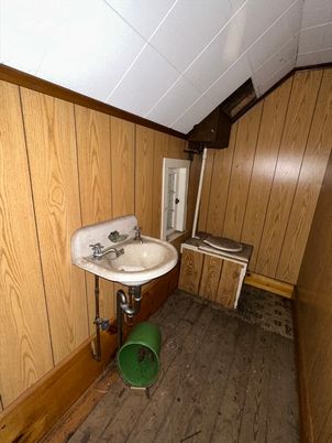 Bathroom, Interior, Wood Texture Flooring, Wooden Walls
