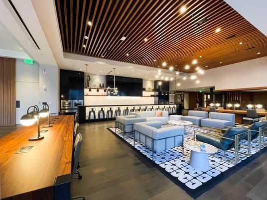 Interior, Kitchen, Living room, Pendant Lights, Recessed Lighting, Stainless Steel Appliances, Wood Texture Flooring
