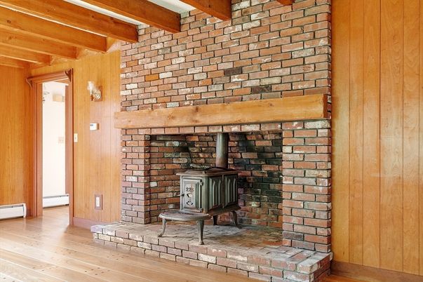 Fireplace, Interior, Stone Walls, Wooden Beams, Wood Texture Flooring, Wooden Walls