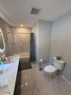 Bathroom, Interior, Marble, Marble Walls, Recessed Lighting