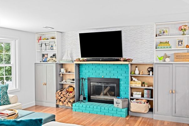 Fireplace, Interior, Wood Texture Flooring