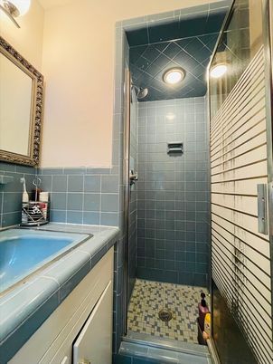Bathroom, Interior, Recessed Lighting, Tile Countertops