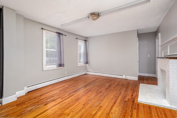Empty room, Fireplace, Interior, Wood Texture Flooring