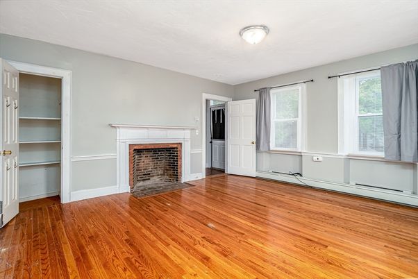 Empty room, Fireplace, Interior, Wood Texture Flooring