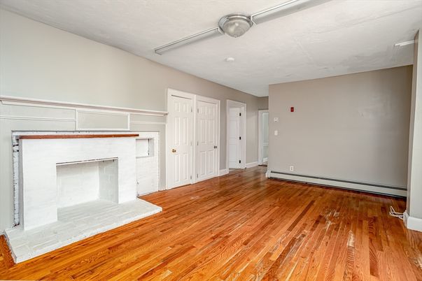 Empty room, Fireplace, Interior, Wood Texture Flooring