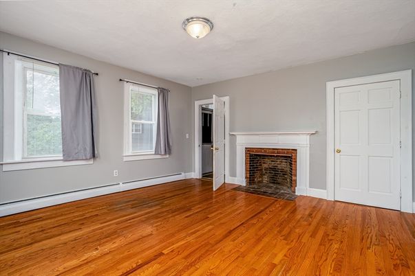 Empty room, Fireplace, Interior, Wood Texture Flooring
