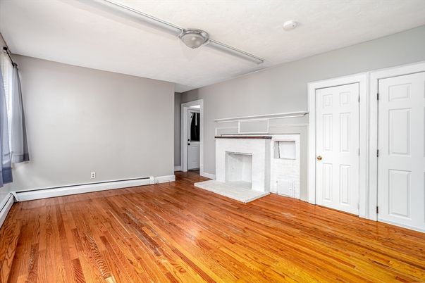 Empty room, Fireplace, Interior, Wood Texture Flooring