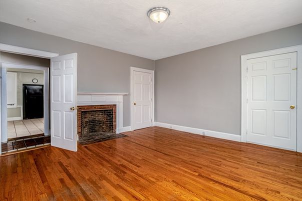 Empty room, Fireplace, Interior, Wood Texture Flooring