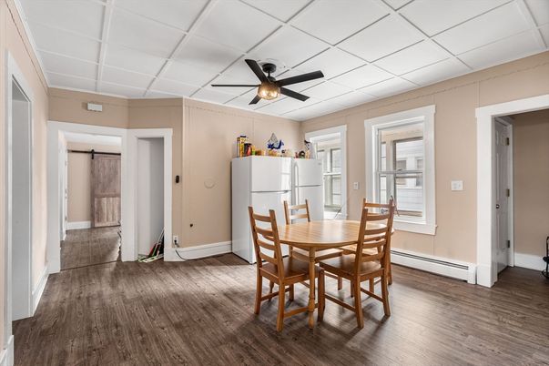 Dining room, Interior, Wood Texture Flooring