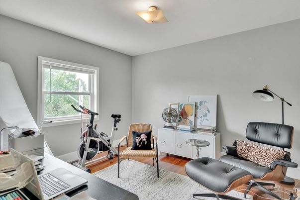 Fitness Equipment, Home Office, Interior, Wood Texture Flooring