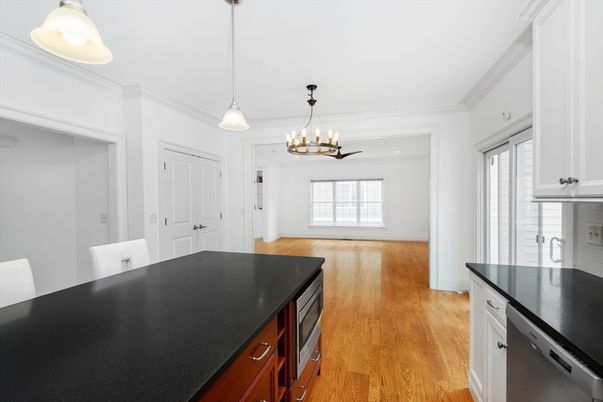 Interior, Kitchen, Pendant Lights, Wood Texture Flooring