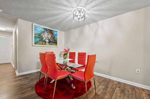 Dining room, Interior, Wood Texture Flooring