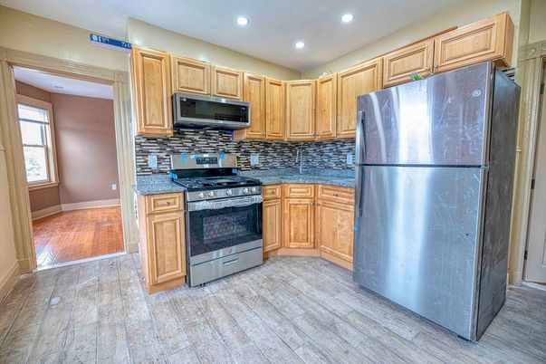 Interior, Kitchen, Recessed Lighting, Wood Texture Flooring