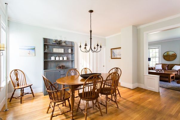 Chandelier, Dining room, Interior, Wood Texture Flooring