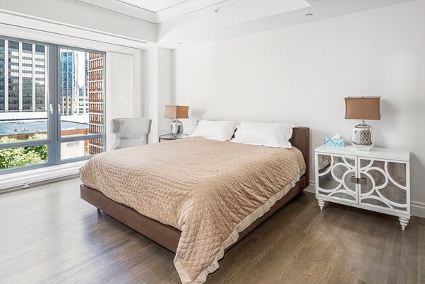 Bedroom, Interior, Recessed Lighting, Water, Wood Texture Flooring