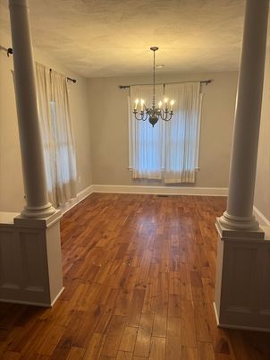 Chandelier, Empty room, Interior, Wood Texture Flooring
