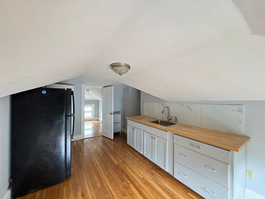 Interior, Kitchen, Marble Walls, Wood Texture Flooring