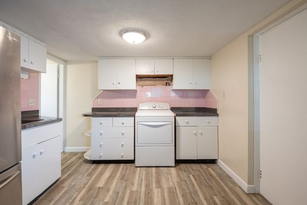 Interior, Kitchen, Washer, Wood Texture Flooring