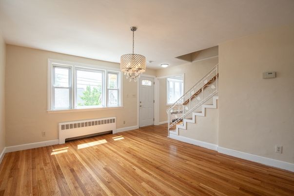 Chandelier, Empty room, Interior, Wood Texture Flooring