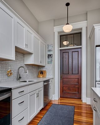Interior, Kitchen, Pendant Lights, Wood Texture Flooring