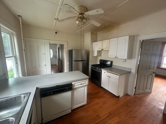 Interior, Kitchen, Stainless Steel Appliances, Wood Texture Flooring