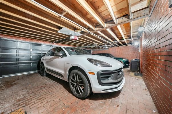 Garage, Interior, Stone Walls, Wooden Beams