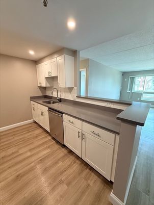 Interior, Kitchen, Recessed Lighting, Wood Texture Flooring