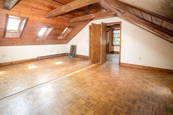 Empty room, Interior, Wooden Beams, Wooden Ceilings, Wood Texture Flooring